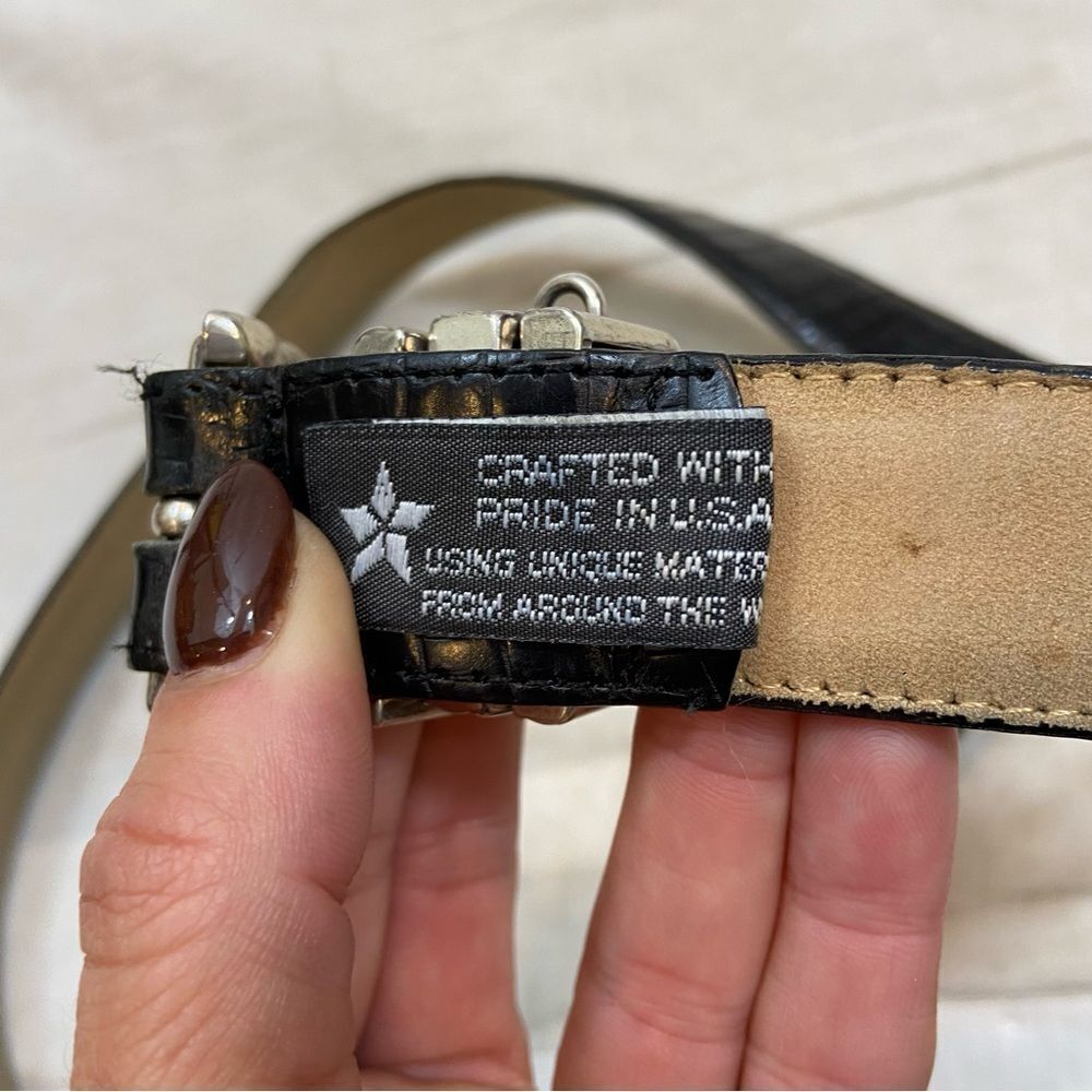 Ladies Brighton Black Leather Charm Belt Size Large/34 - Picture 5 of 9